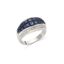 BAGUE EN OR GRIS 18K, DIAMANTS ET SAPHIRS