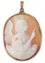 VINTAGE GOLD AND CAMEO PENDANT WITH ANGEL
