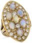BAGUE EN OR JAUNE 18K ET OPALES, ANNÉES 1980