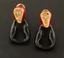 (Δ) GOLD, DIAMOND AND ONYX EARRINGS