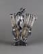 ART NOUVEAU SILVER-PLATED KNIFE HOLDER STAND WITH 12 KNIVES
Warsaw, 1900-1914