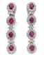 PAIR OF 18K WHITE GOLD, DIAMOND AND RUBY PENDANT EARRINGS