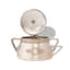 FABERGÉ NEOCLASSICAL STYLE SILVER SUGAR BOWL WITH COVER
DECORATED WITH LAUREL WREATHS
House of Fabergé, Supplier to the Court of His Imperial Majesty, Moscow, 1908-1917