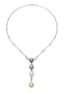 18K WHITE GOLD, PEARL, DIAMOND NECKLACE
