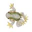 ‘FROG’ 14K WHITE AND YELLOW GOLD DIAMOND EMERALD AND SAPPHIRE CLIP BROOCH