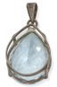 ENSEMBLE BAGUE EN ARGENT DIAMANTS PIERRES BLEUES ET PENDENTIF EN ARGENT STERLING ET AQUAMARINE