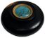GOUDJI (ÉLGUJA AMASHUKELI) (B. 1941)
CIRCULAR LIDDED BOX IN BLACK WOOD AND CABOCHON TURQUOISE