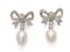 18K WHITE GOLD, DIAMOND AND FRESHWATER PEARL EARRINGS