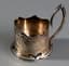 SILVER CUP HOLDER WITH FRORAL DECORATION