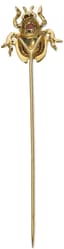 18K YELLOW GOLD, DIAMOND, RUBY, EMERALD TIE PIN