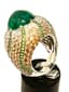 MORABITO COLOMBIAN EMERALD AND DIAMOND 18K GOLD RING