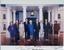 PRESIDENTS OF THE UNITED STATES AND FIRST LADIES
Color photograph, signed by four presidents, and six first ladies in the lower margin.