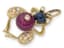 ‘BEE’ 18K YELLOW GOLD, SAPPHIRE, RUBY AND DIAMOND PENDANT