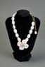 CHANEL CAMELLIA PINK GLASS PASTE AND STRASS NECKLACE