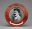 Soviet propaganda porcelain plate with a portrait I.V. Stalin and the dedicatory inscription In Russian 'from Dulevo factory’s chief to technician c. /comrade/ Isaev A.A.'
Dulevo Porcelain Factory, 1930s