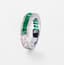 18K WHITE GOLD RING WITH SQUARE EMERALDS AND DIAMONDS
