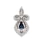18K WHITE GOLD DIAMOND AND SAPPHIRE PENDANT