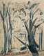 MIKHAIL SOKOLOV (1885-1947)
Double-sided drawing: Cottage in a forest and Still life with glass
