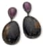 GOLD AND SILVER PENDANT EARRINGS WITH RUBY ROOT AND SAPPHIRE ROOT
