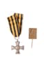 GROUP OF TWO MILITARIA ITEMS: 4th class SAINT GEORGE'S CROSS, ZBOROV 1917-1937 badge (manufactured by Mincovna Kremnica, Czech Republic)