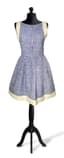 CHANEL BY KARL LAGERFELD SPRING 2013
Sleeveless cotton white and blue dress with white trim and front zipper
