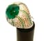 MORABITO COLOMBIAN EMERALD AND DIAMOND 18K GOLD RING