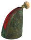Pattern 1763 Catherine the Great era grenadier private’s mitre Cone-shaped mitre of red wool on the upper part and green on the lower band with brass front plate depicting the Imperial eagle under crowned Catherine II cipher inside of a cartouche surrounded by military equipment and banners. 