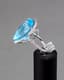 BLUE TOPAZ AND 18K WHITE GOLD GIRANDOLE EARRINGS AND RING
