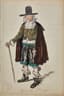 ALEXANDRE BENOIS (1870-1960)
Costume design for Géronte for the opera ‘The Doctor in spite of himself’,Sergei Diaghilev’s version for l'Opéra de Monte-Carlo in 1924