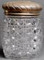 DIAMOND-PATTERNED CUT-CRYSTAL JAR WITH ENGRAVED SILVER LID