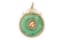 GOLD AND JADE PENDANT WITH CHINESE CHARACTERS 'LONGEVITY' AND 'HAPPINESS'
