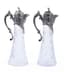 PAIR OF CARVED CRYSTAL WINE JUGS WITH FLORAL DECOR, CARTOUCHES AND ACANTHUS LEAVES.
Workshop of Egor Kuzmich Cheryatov, Russia, 1908-1917.
