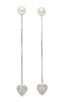 SALVINI
PAIRE DE PENDANTS D’OREILLES EN OR GRIS 18K, DIAMANTS ET PERLES