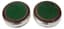 PAIR OF SILVER-PLATED AND WOOD WINE BOTTLE COASTER WITH BAIZE BASE
