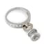 BULGARI 18K WHITE GOLD AND DIAMOND RING WITH PENDANT SIGNED ‘BULGARI’