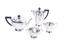 A FIVE-PIECE TEA AND COFFEE SET, MAPPIN & WEBB
Comprising: a tea pot, a coffee pot, a milk jug and a sugar bowl with thongs From 14 x 8,7 x 9,7 cm; to 26 x 16 x 15 cm