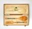 Presentation Silver-Gilt with Polychrome Cloisonné Enamel and Karelian birch flatware set comprising a spoon and fork in an old case of the company of I. E. Morozov, the supplier of the Imperial court
Russia, late XIX-early XX centuries.