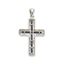 PENDENTIF ‘CROIX’ EN OR GRIS 18K, DIAMANTS ET SAPHIRS