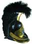 1808-1812 Life Guards Cuirassier Regiment of cer’s helmet (Napoleonic wars era) Model 1808 Russian Life-Guards cuirassier of cer’s helmet of black leather with two leather reinforcing bars on each side, with upright black horsehair crest, a large reddish-copper brass plate extending upwards to the edge on the front of the comb with silvered enameled star of the order of St. Andrew the First Called with yellow painted center. 