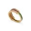 18K YELLOW GOLD, DIAMOND, EMERALD AND RUBY TRANSFORMATION WEDDING RING