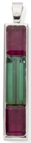 PENDENTIF EN OR GRIS 18K ET TOURMALINES
