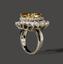 PLATINUM FANCY DEEP BROWN-YELLOW DIAMOND AND DIAMOND RING (GIA CERTIFICATE)