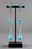 DIAMOND, TOURQUOISE, AND WHITE GOLD EARCLIPS