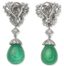 PAIRE DE BOUCLES D'OREILLES PENDANTES EN OR GRIS, DIAMANTS ET EMEURAUDES DE COLOMBIE (AVEC CERTIFICAT)