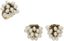 SET 14K YELLOW GOLD AND PEARL EARCLIPS AND RING, CIRCA 1970-80S