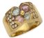 ‘FLEUR’ BAGUE EN OR JAUNE 18K DIAMANTS, BERYL ROSE ET AIGUE-MARINE