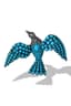 DIAMOND, TURQUOISE AND GARNET DOVE
PENDANT BROOCH, 19TH CENTURY
