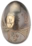 RUSSIAN SILVER-GILT AND PORCELAIN EASTER EGG SET, IN THREE PARTS
Maker ‘IS’, Moscow, 1908-1917