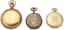 *SET OF THREE 18K YELLOW GOLD, 14K YELLOW GOLD AND SILVER POCKET WATCHES