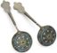 TWO SILVER AND POLYCHROME CLOISONNÉ ENAMEL SPOONS
Russia, St Petersburg